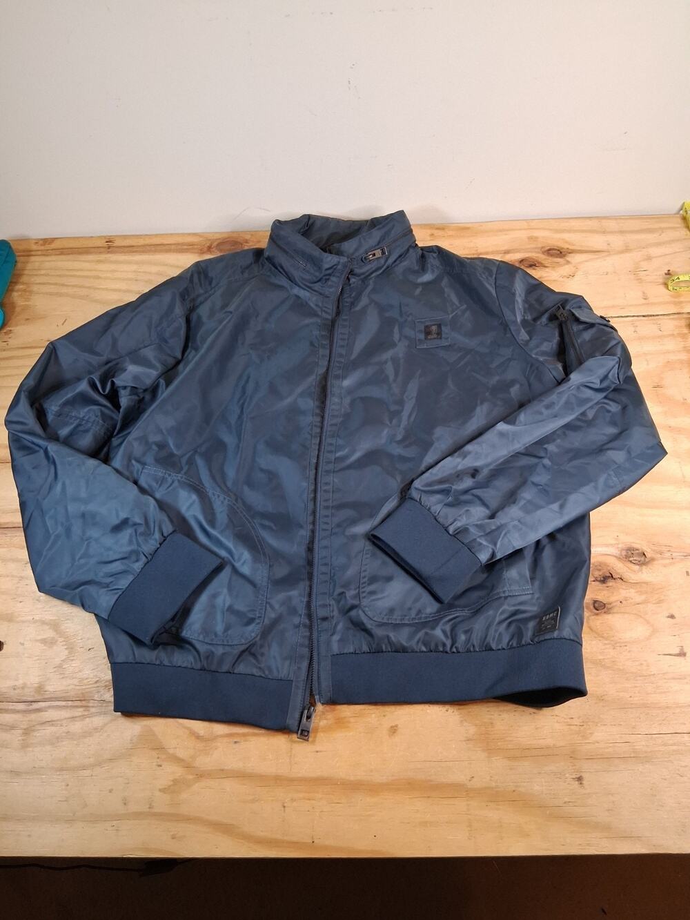 Harley Davidson Mens Jacket Sz 2XL Blue Nylon Riding Coat Long Sleeve Full Zip